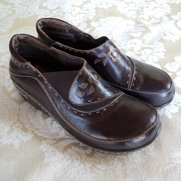 Spring Step Brown Burbank Leather Slip On Clogs EU 42 US 10.5-11 - Picture 3 of 11